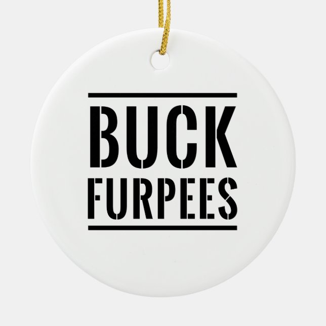Buck Furpees Ceramic Tree Decoration (Front)