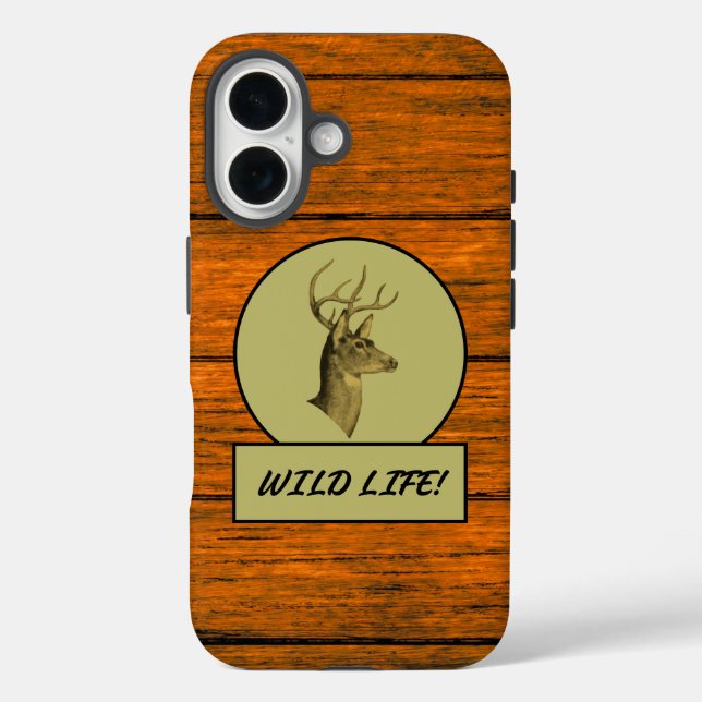 Buck Head Wood Grain iPhone Cases (Back)