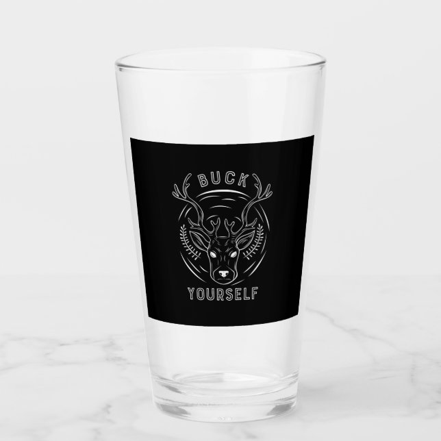 Buck Hunting Yourself Glass (Front)