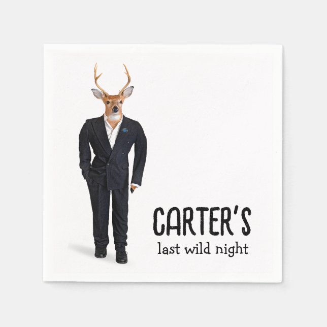 Buck In a Tuxedo for Bachelor Party Napkin (Front)