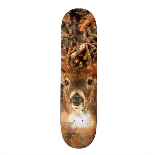 Buck in Fall Camo White Tail Deer Skateboard