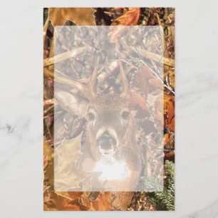 Buck in Fall Camo White Tail Deer Stationery