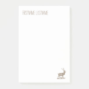 Buck Mule Deer Corner Letterpress Style Post-it Notes