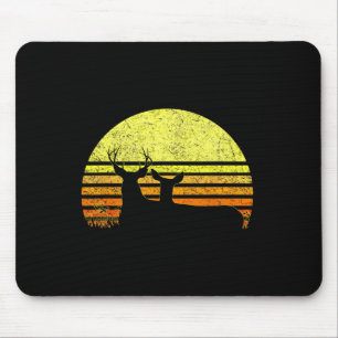 Buck Mule Deer Hunting Dad Vintage Retro Sun Bow H Mouse Pad