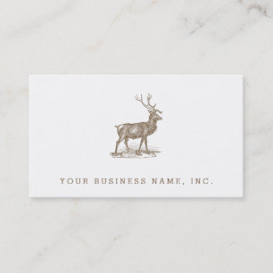 Buck Mule Deer Letterpress Style Business Card
