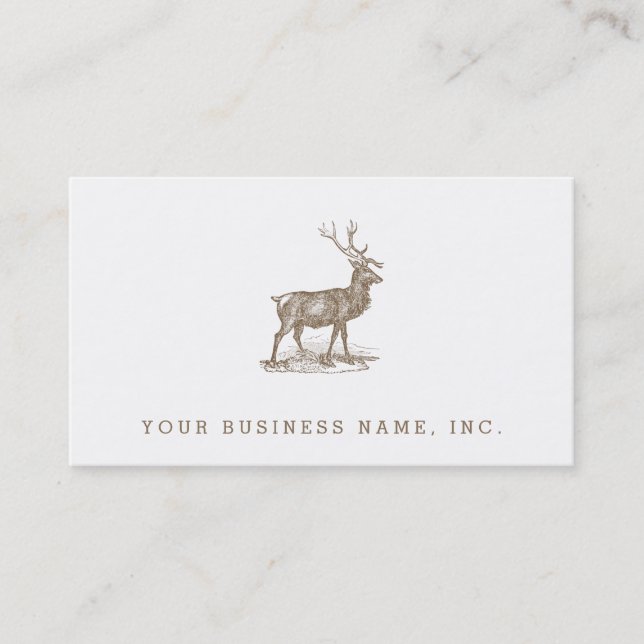 Buck Mule Deer Letterpress Style Business Card (Front)