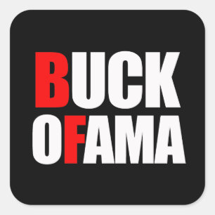 BUCK OFAMA SQUARE STICKER
