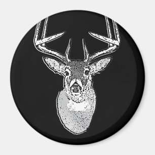 Buck on Black White Tail Deer classic Magnet