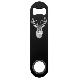 Buck on Black White Tail Deer head