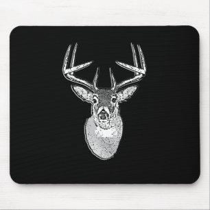 Buck on Bold Black White Tail Deer Mouse Pad