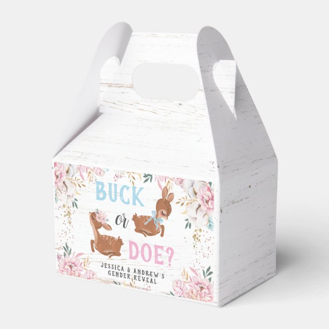 Buck or Doe? Baby Shower Reveal Favour Box (Front Side)