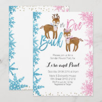 Buck or Doe Gender Reveal Invitation Winter