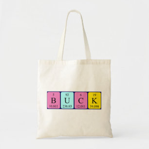 Buck periodic table name tote bag