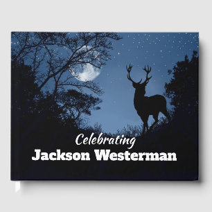 Buck Silhouette at Night Memorial Guest Book
