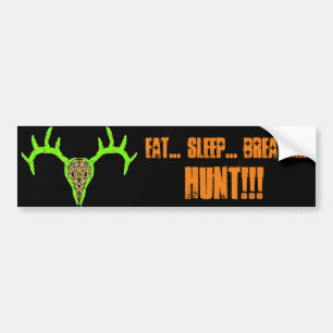 Buck Skull Hunt Bumper Sticker