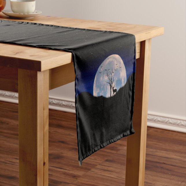 Buck with Big Rack Against Full Moon Short Table Runner (In Situ)