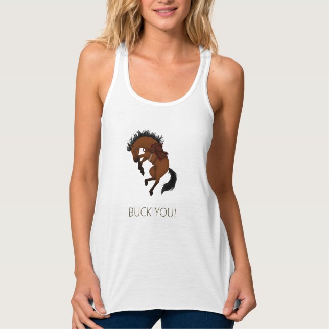 Buck You! Funny Bay Horse Singlet (Front)
