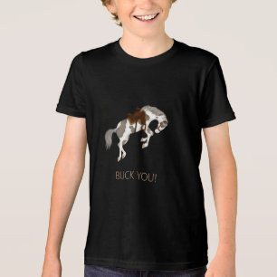 Buck You! Funny Paint Horse Dark Tri-Blend Shirt