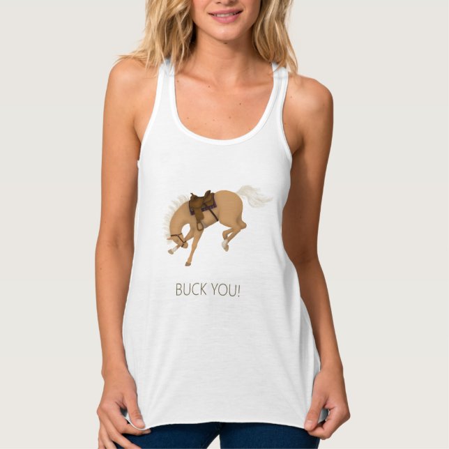 Buck You! Funny Sorrel Horse Singlet (Front)
