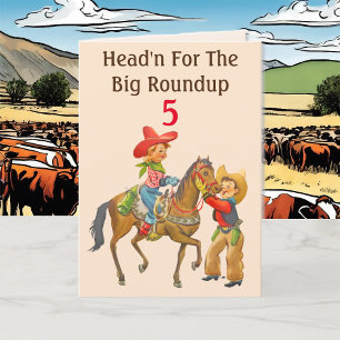 Buckaroo Cowboy Birthday Add Age and Name Boy's Card