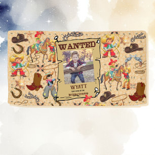 Buckaroo Cowboy Wanted Poster Photo & Name Banner