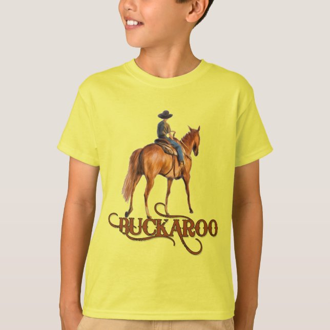 Buckaroo Little Cowboy Kid's Western Theme T-Shirt (Front)