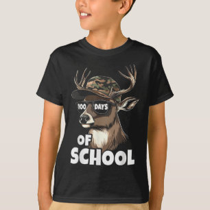 Bucked 100 Days Of School Deer Student Boy Girls 1 T-Shirt