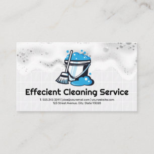 Bucket and Mop Janitor Cleaner Business Card