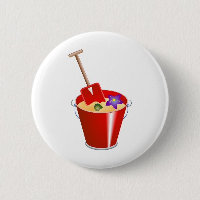 Bucket and Spade 6 Cm Round Badge (Front)
