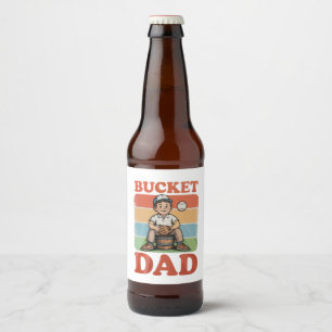 Bucket Dad Baseball Father’s Day Grandpa Husband Beer Bottle Label