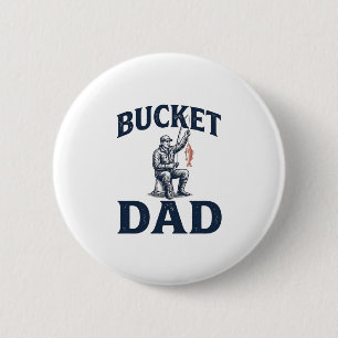 Bucket Dad Fishing Vintage Engraving Design_1 6 Cm Round Badge