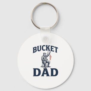 Bucket Dad Fishing Vintage Engraving Design_1 Key Ring