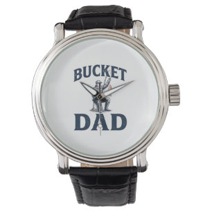 Bucket Dad Fishing Vintage Engraving Design_1 Watch