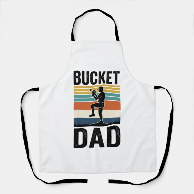 Bucket Dad Retro Baseball Father Vector Design_1 Apron (Front)