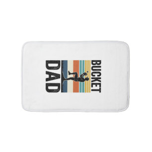 Bucket Dad Retro Baseball Father Vector Design_1 Bath Mat
