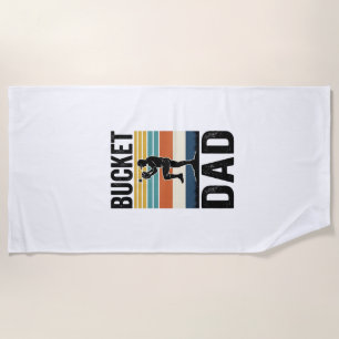 Bucket Dad Retro Baseball Father Vector Design_1 Beach Towel