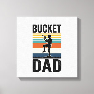Bucket Dad Retro Baseball Father Vector Design_1 Canvas Print