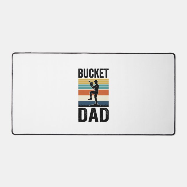 Bucket Dad Retro Baseball Father Vector Design_1 Desk Mat (Front)