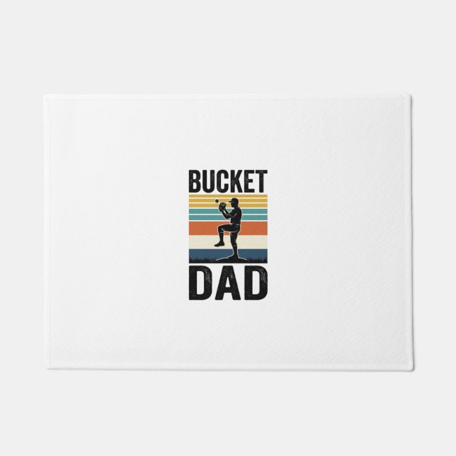 Bucket Dad Retro Baseball Father Vector Design_1 Doormat (Front)
