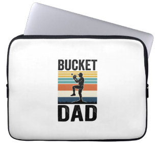Bucket Dad Retro Baseball Father Vector Design_1 Laptop Sleeve