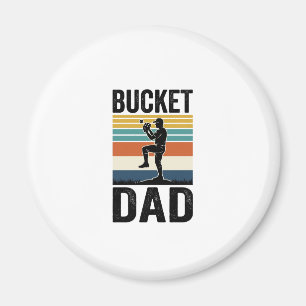 Bucket Dad Retro Baseball Father Vector Design_1 Magnet
