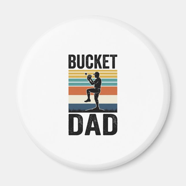 Bucket Dad Retro Baseball Father Vector Design_1 Magnet (Front)
