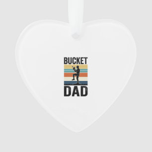 Bucket Dad Retro Baseball Father Vector Design_1 Ornament