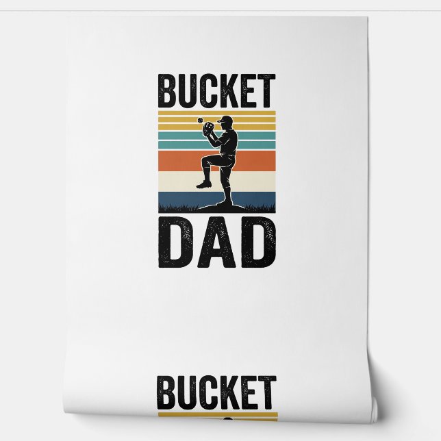Bucket Dad Retro Baseball Father Vector Design_1 Wallpaper (Unrolling)