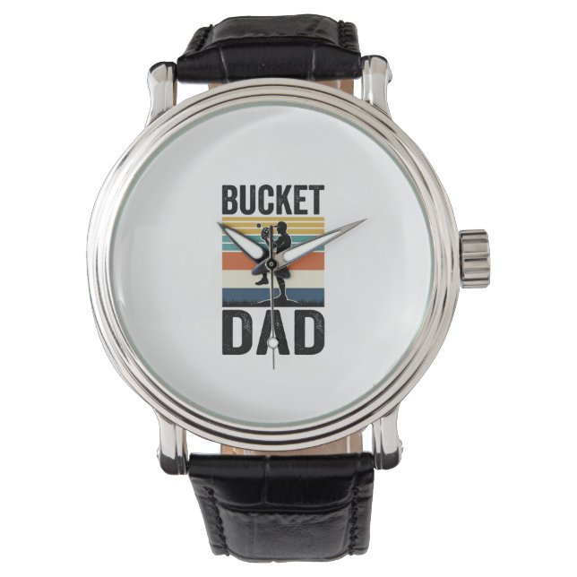 Bucket Dad Retro Baseball Father Vector Design_1 Watch (Front)
