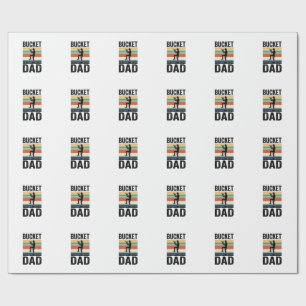 Bucket Dad Retro Baseball Father Vector Design_1 Wrapping Paper