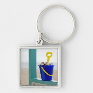 Bucket Filled With Seashells Key Ring