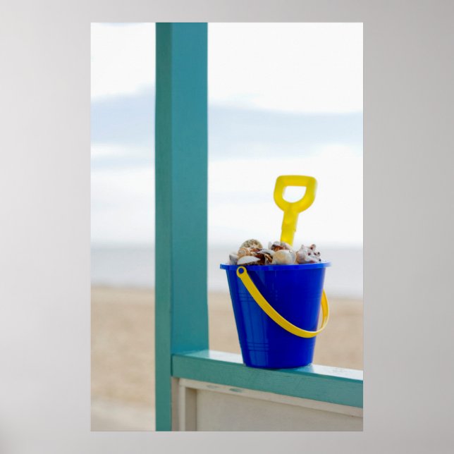 Bucket Filled With Seashells Poster (Front)