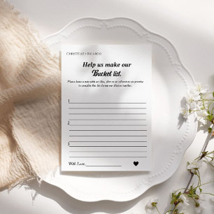 Bucket list bridal   game bridal shower announcement