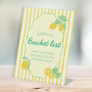 Bucket List Sign Advice Yellow Lemon Graduation